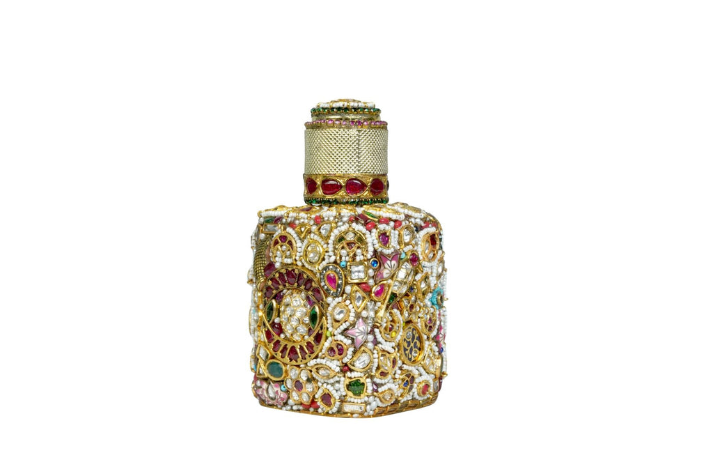 Opulent Gemstone & Pearl Attar Bottle