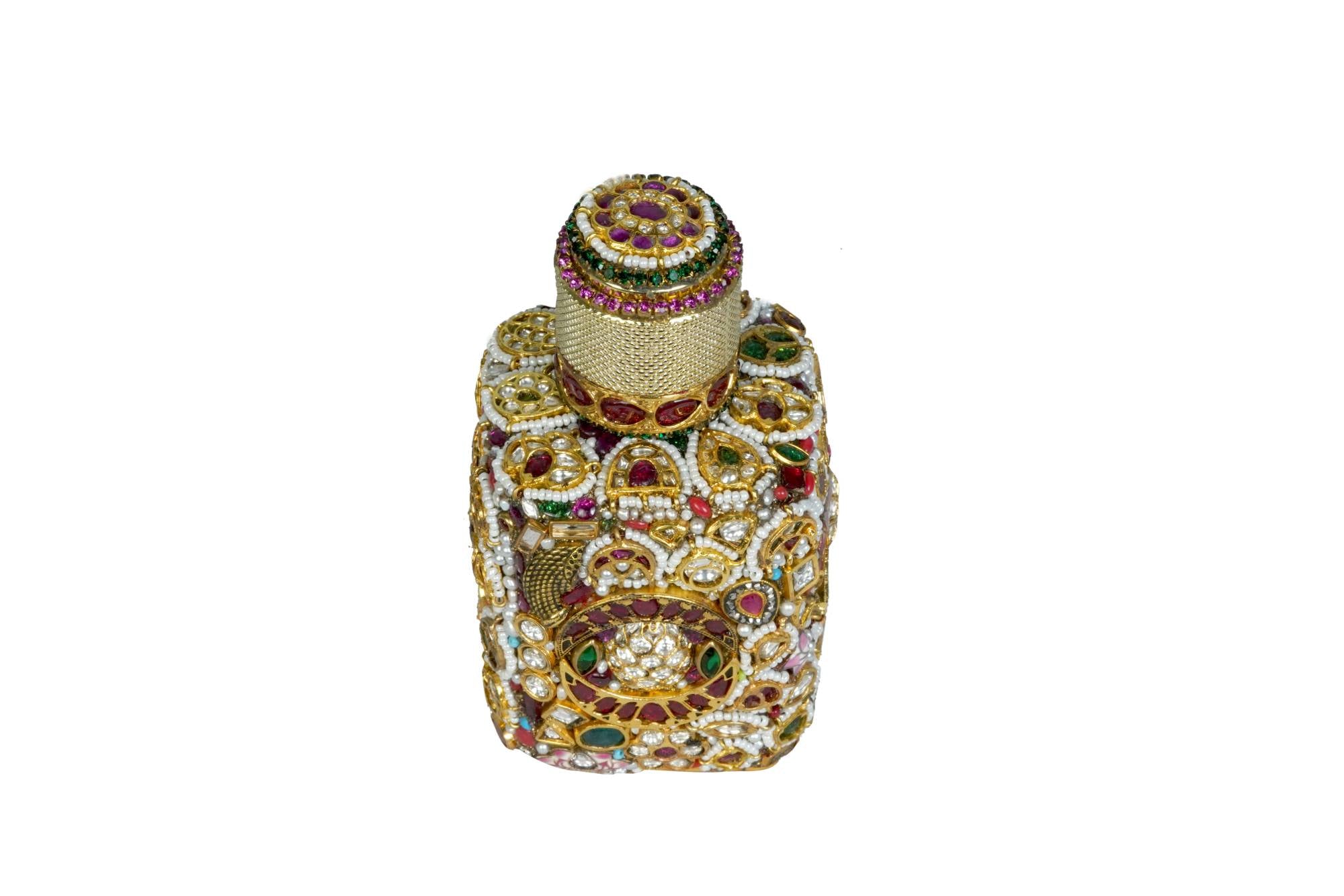Opulent Gemstone & Pearl Attar Bottle