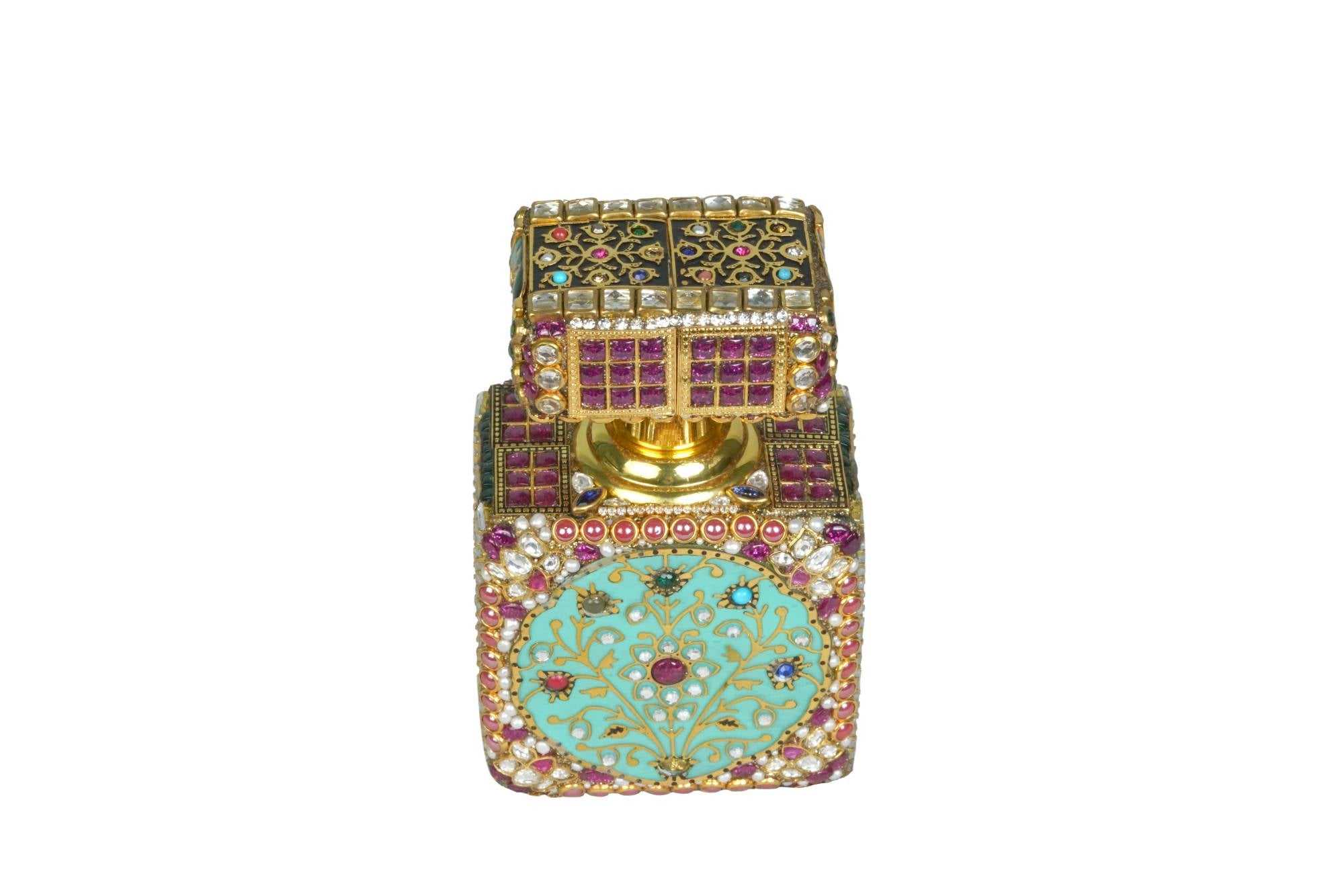 Ornate Gemstone & Enamel Itar Perfume Bottle
