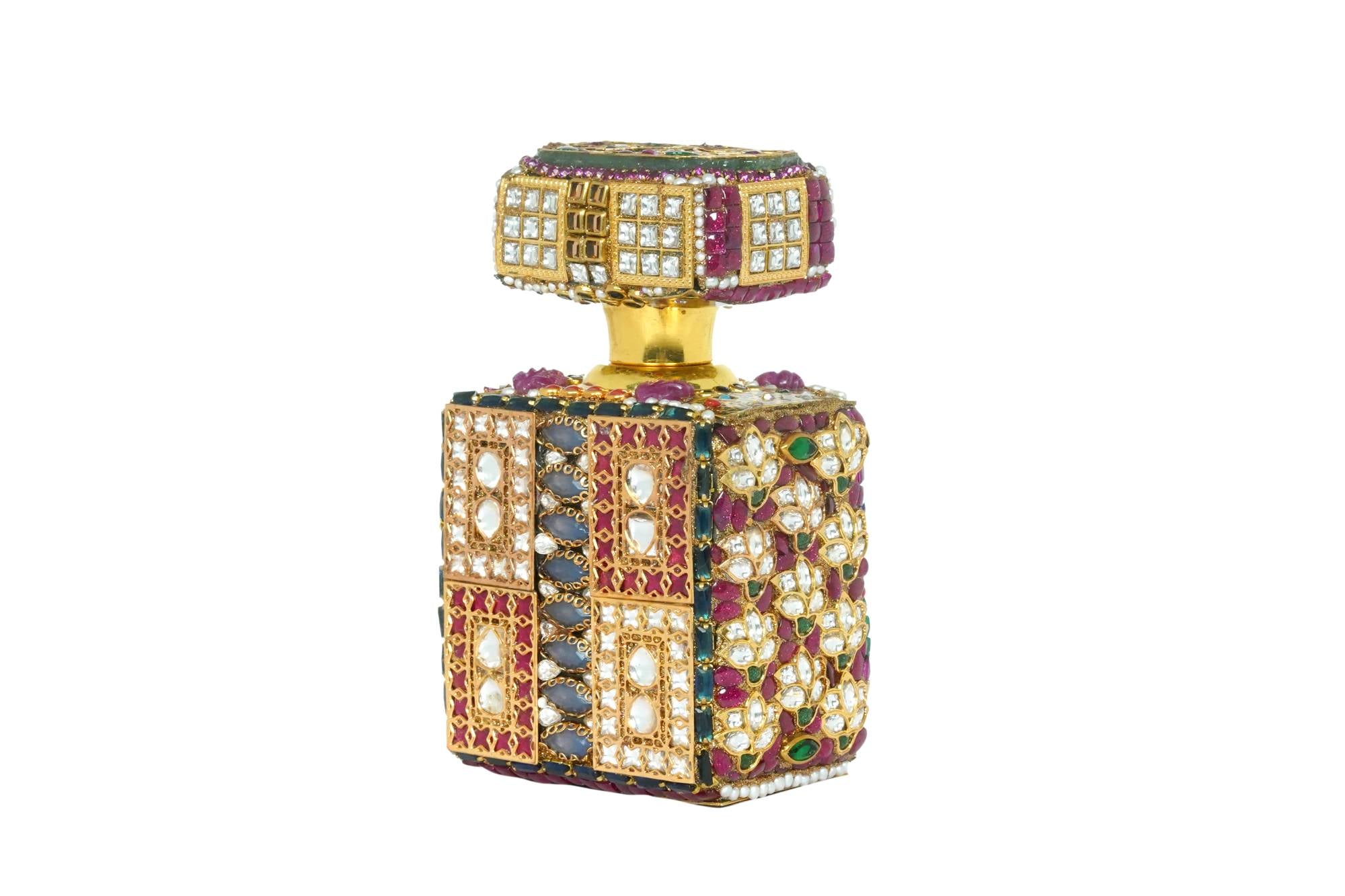 Exquisite Gemstone & Gold Itar Bottle
