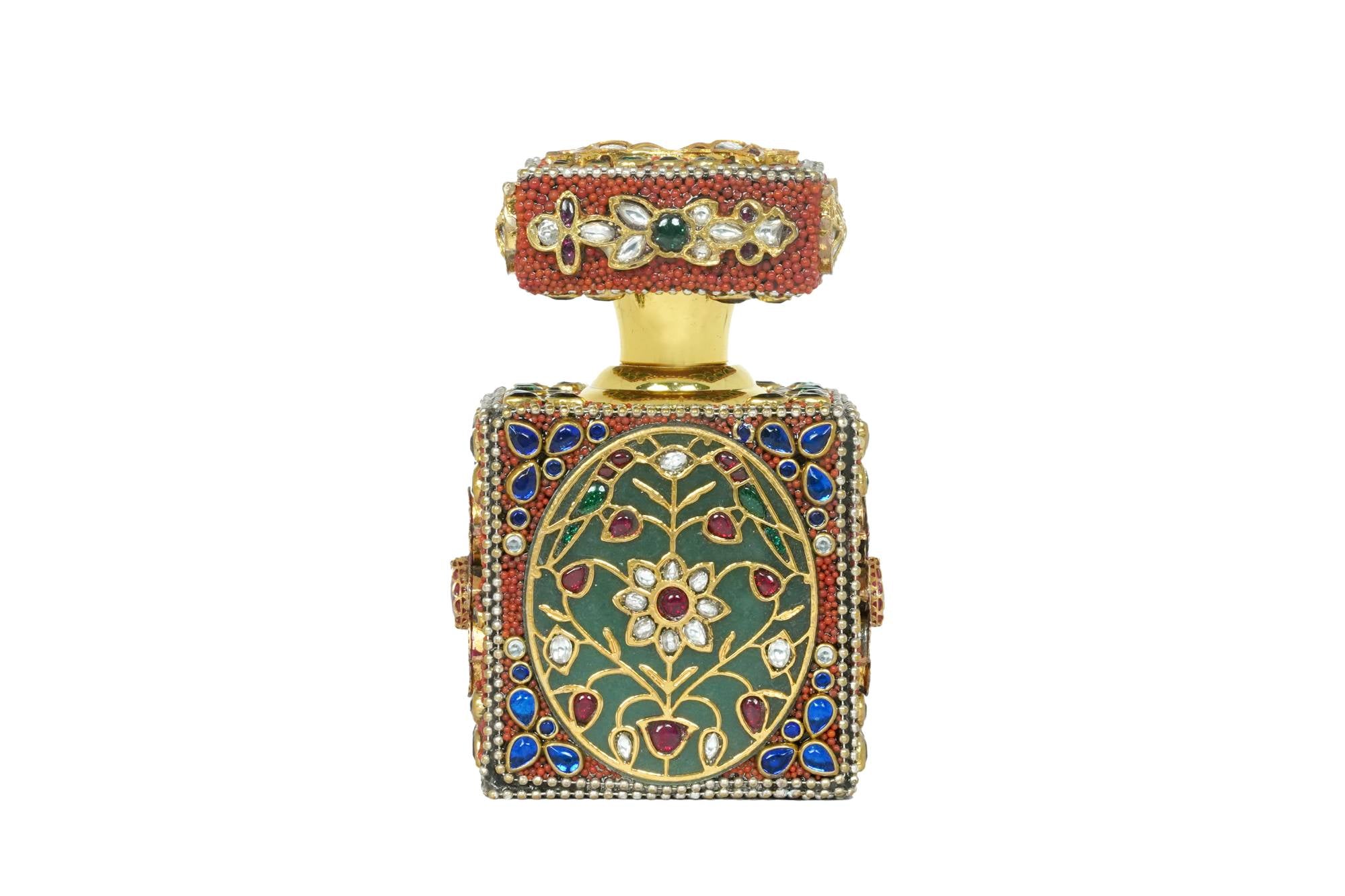 Ornate Gemstone and Enamel Ittar Bottle