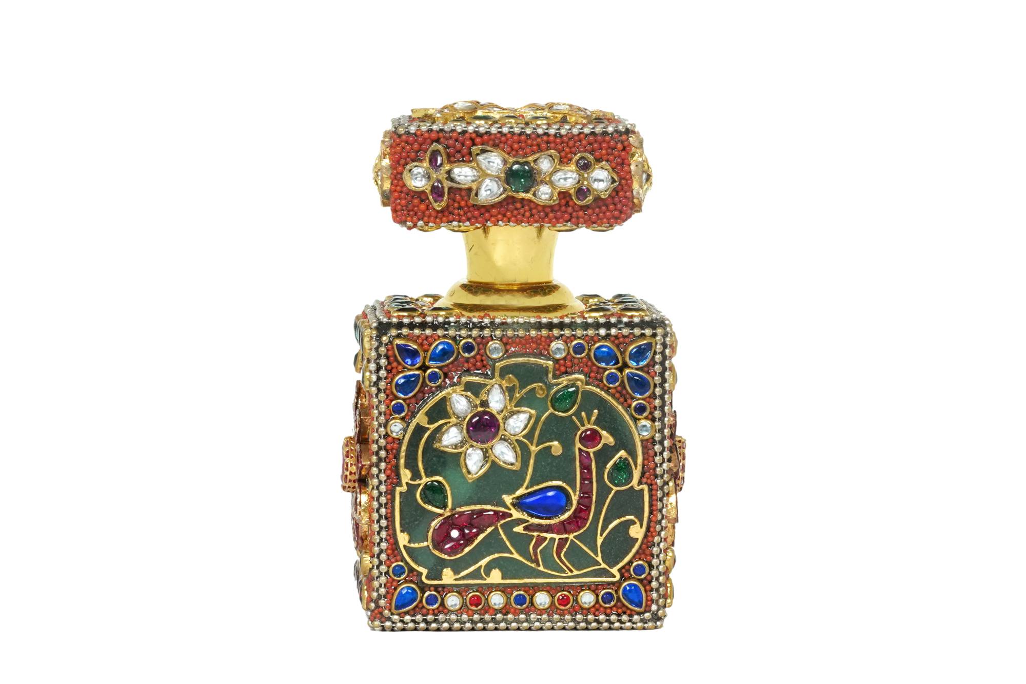 Ornate Gemstone and Enamel Ittar Bottle
