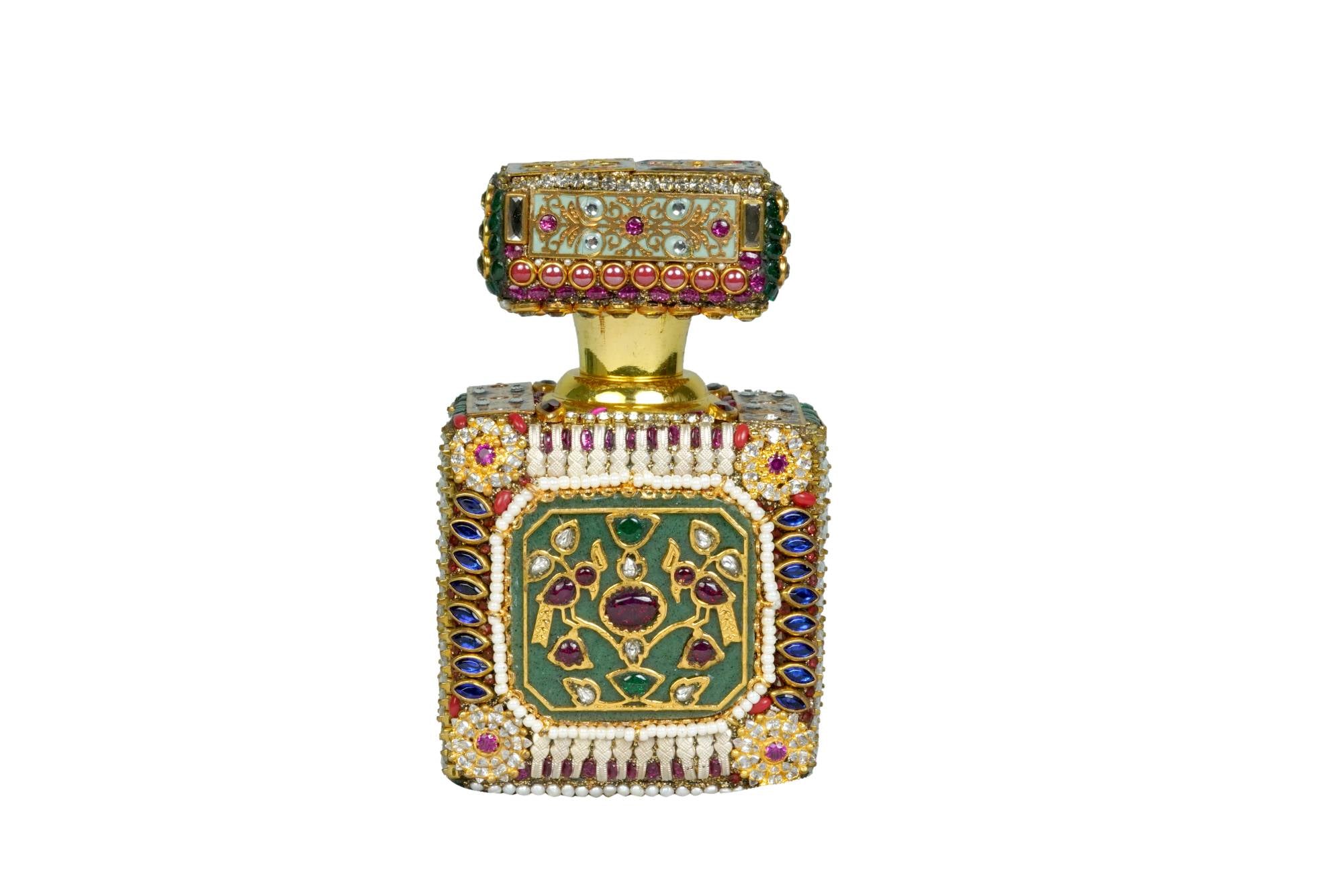 Ornate Jeweled Ittar Perfume Bottle