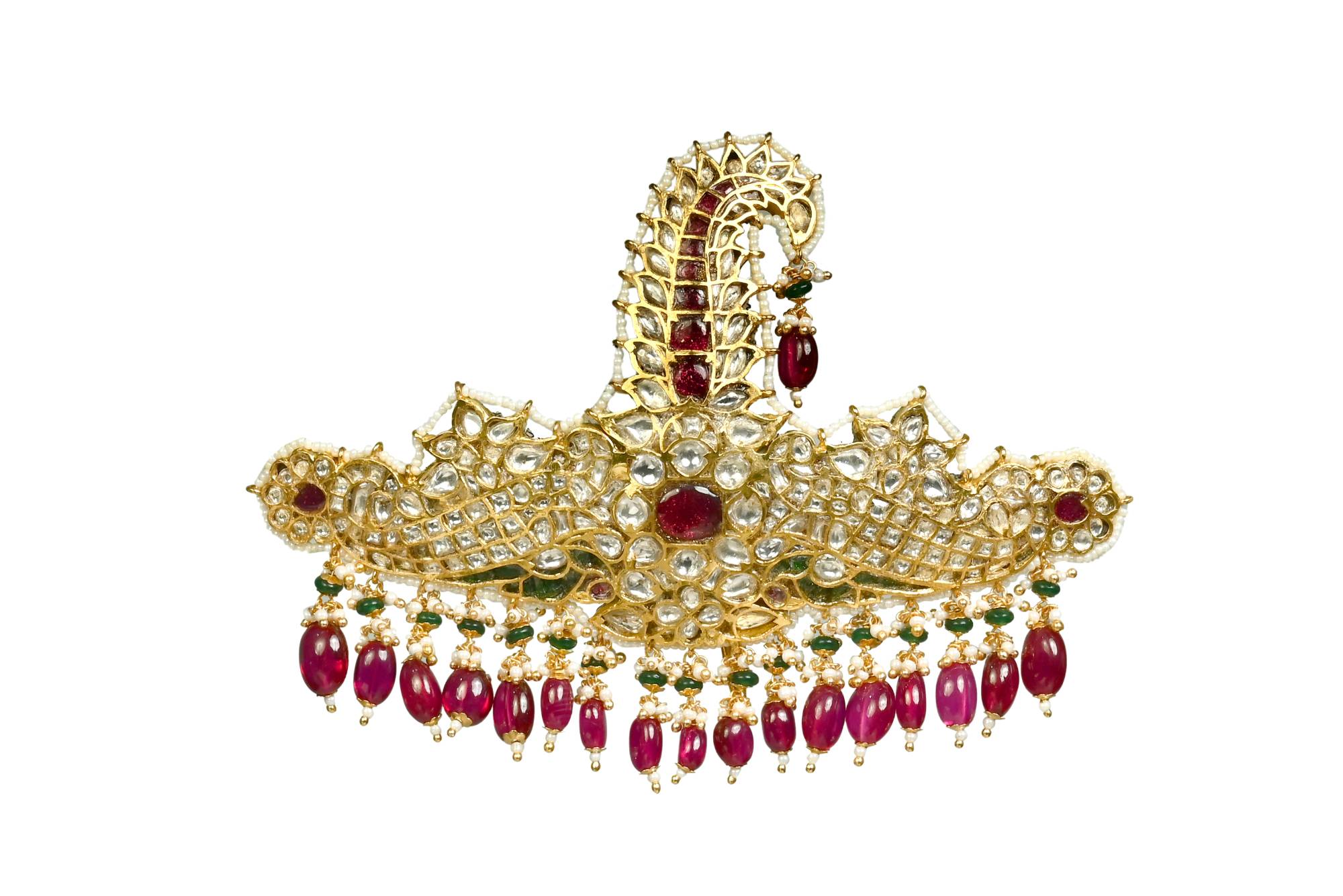 Kalgi with Kundan, Ruby, and Pearls