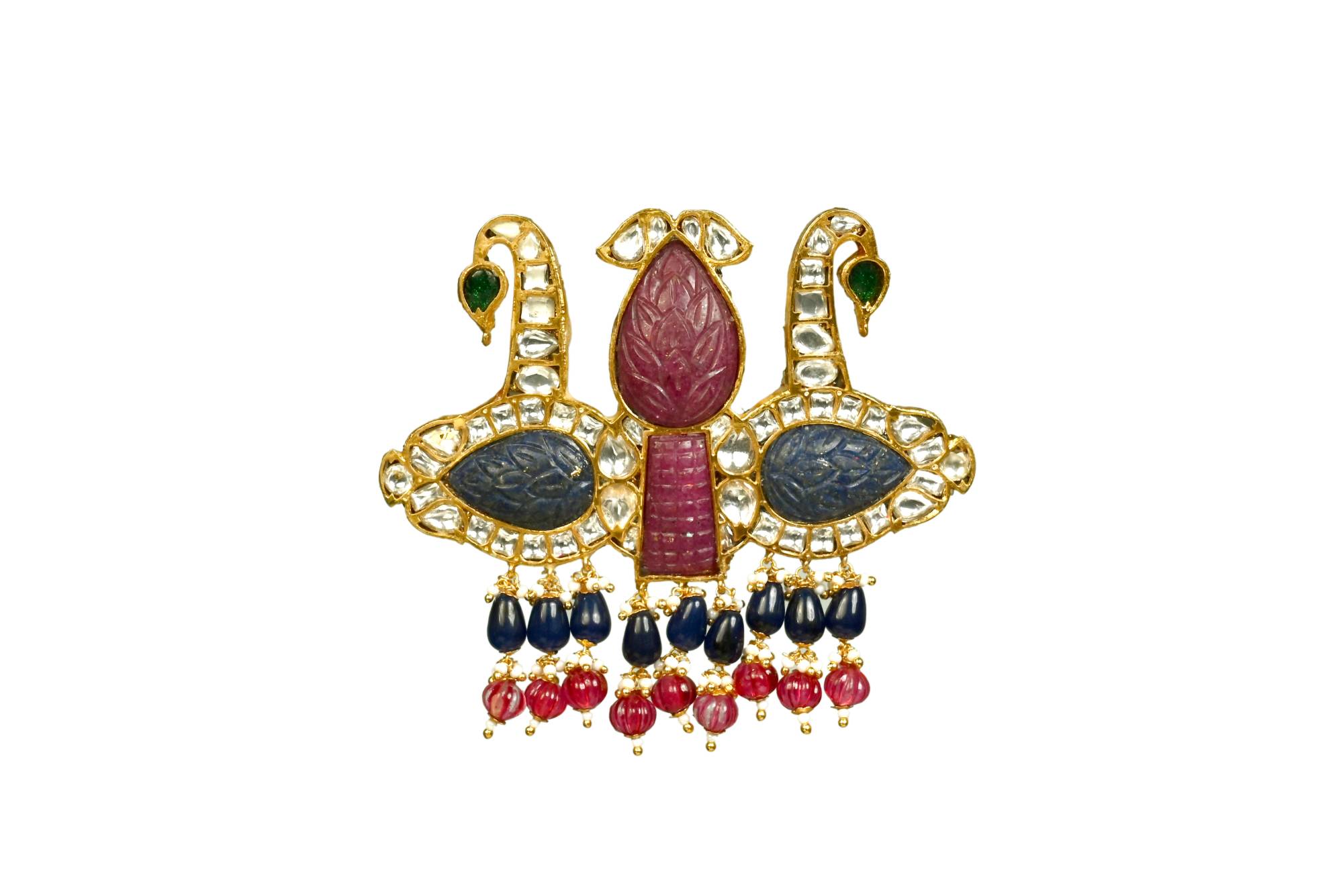 Traditional Gold Kalgi with Gemstone Embellishments