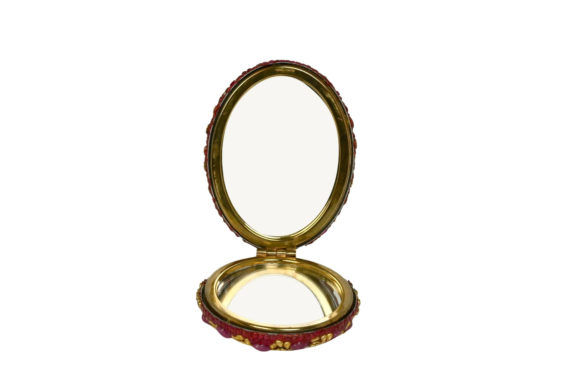 Ornate Gemstone Compact Mirror
