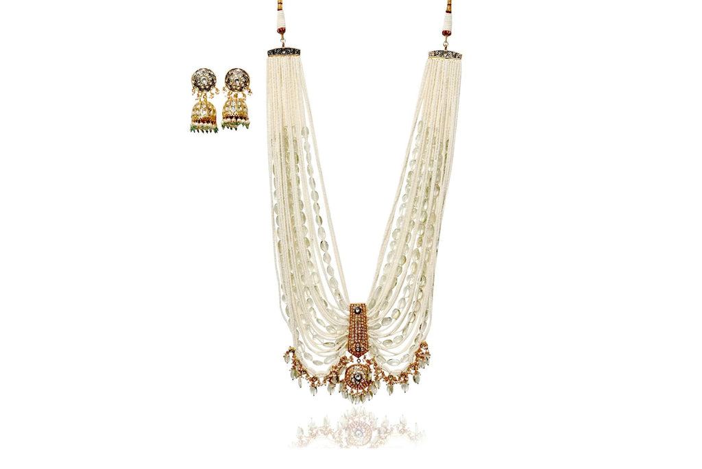 Multi-Strand Pearl and Kundan Necklace