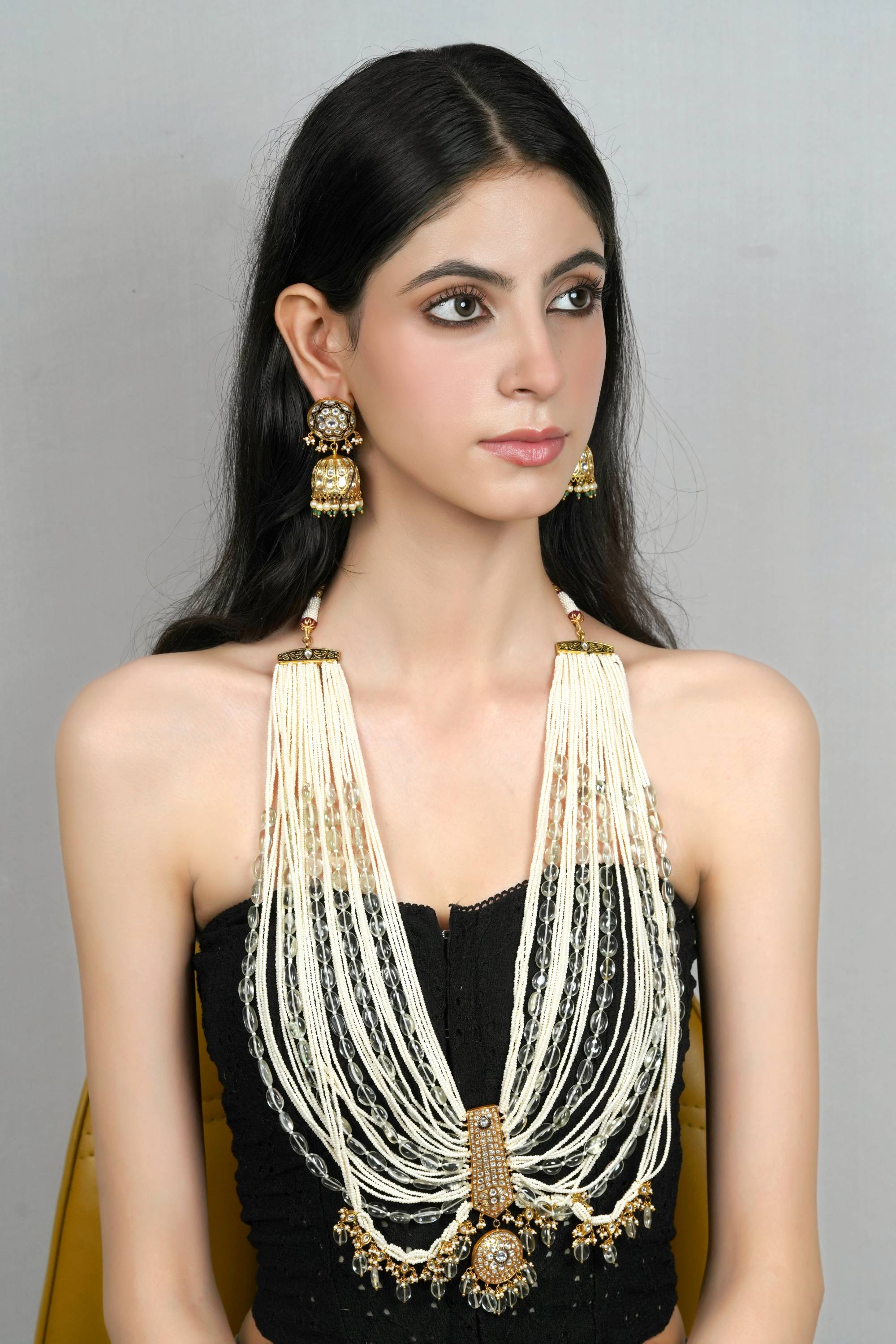 Multi-Strand Pearl and Kundan Necklace