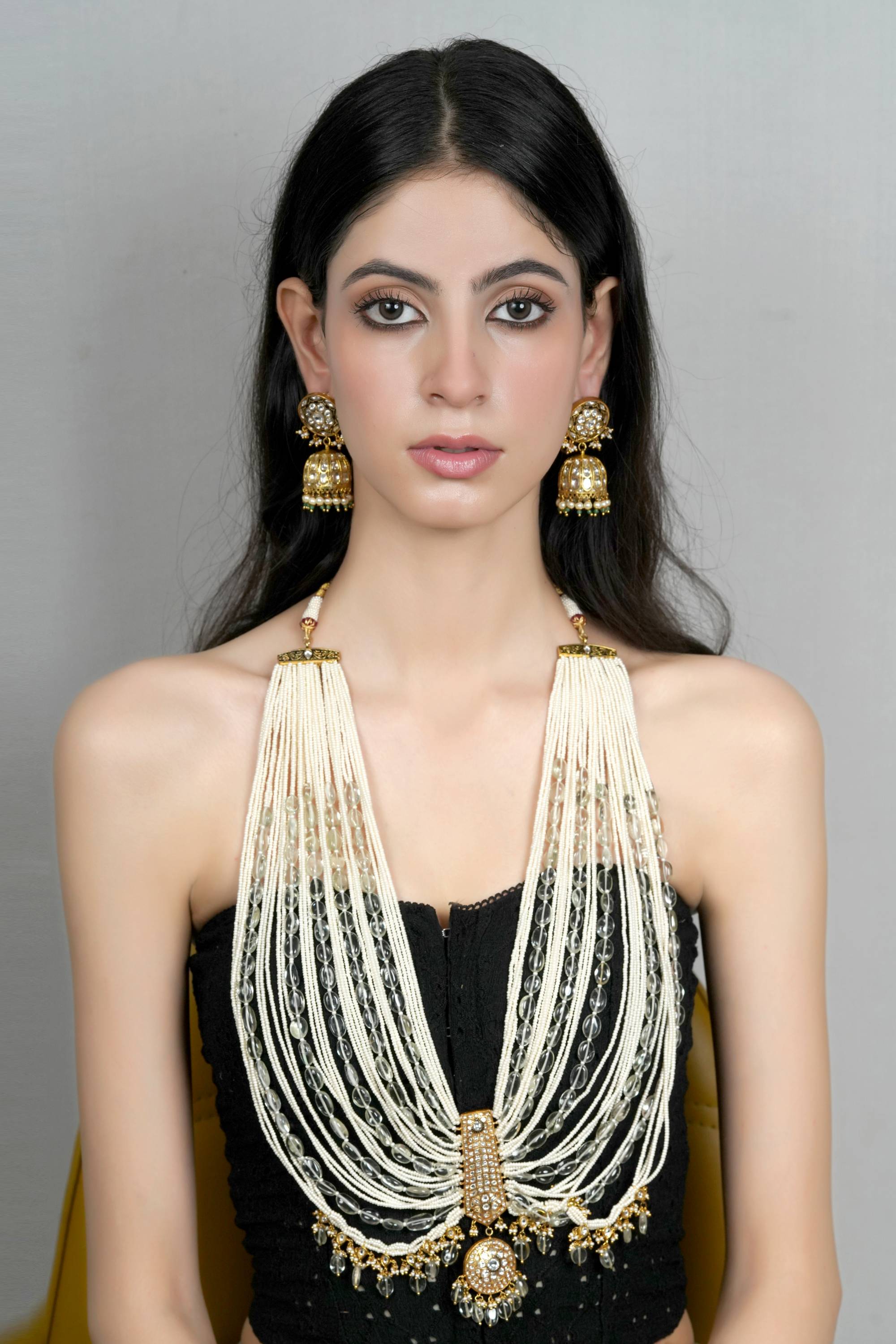 Multi-Strand Pearl and Kundan Necklace