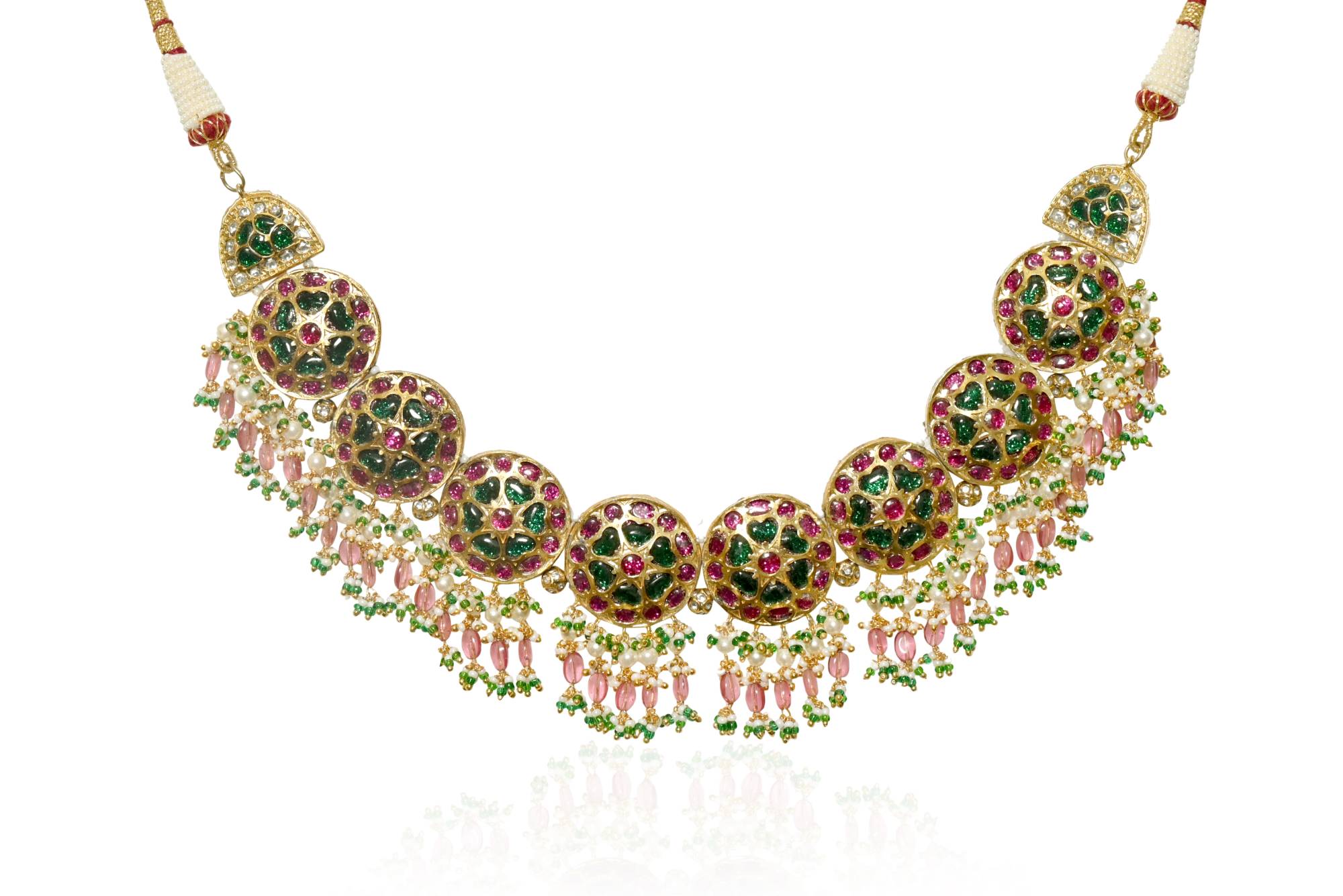 Emerald & Ruby Kundan Style Choker Necklace