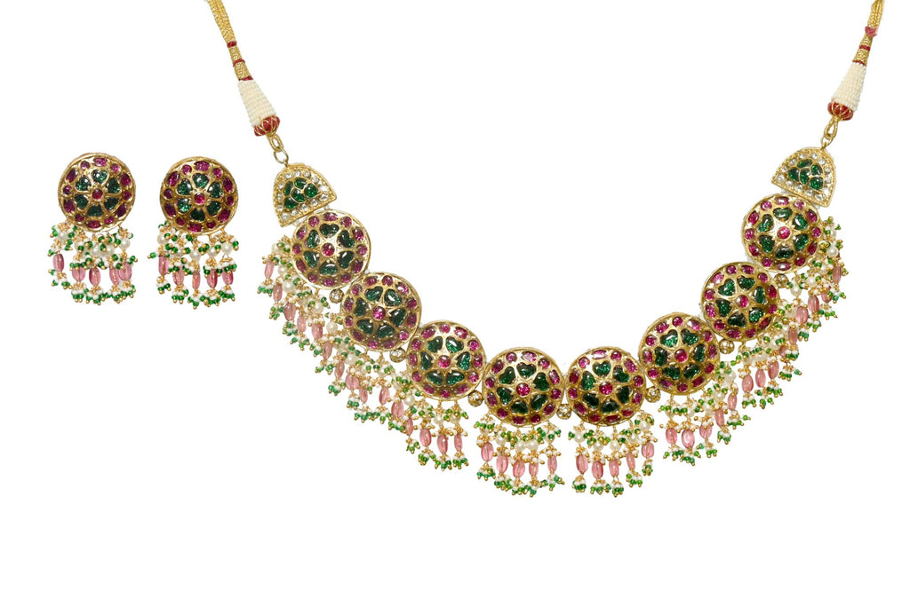 Emerald & Ruby Kundan Style Choker Necklace