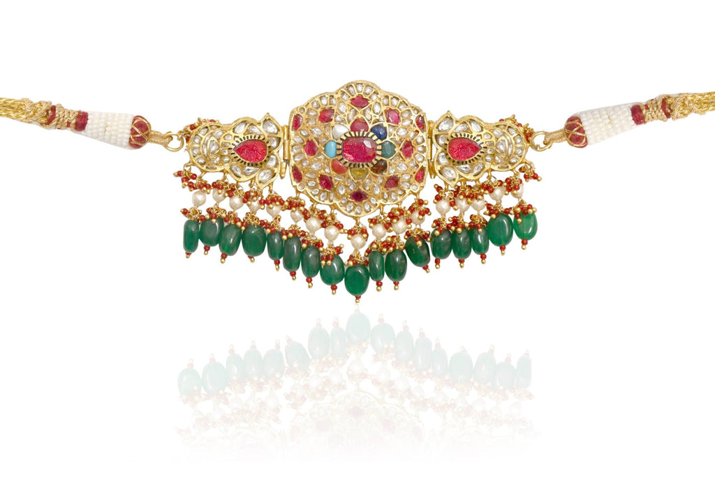 Multi-stone Gold Choker Necklace