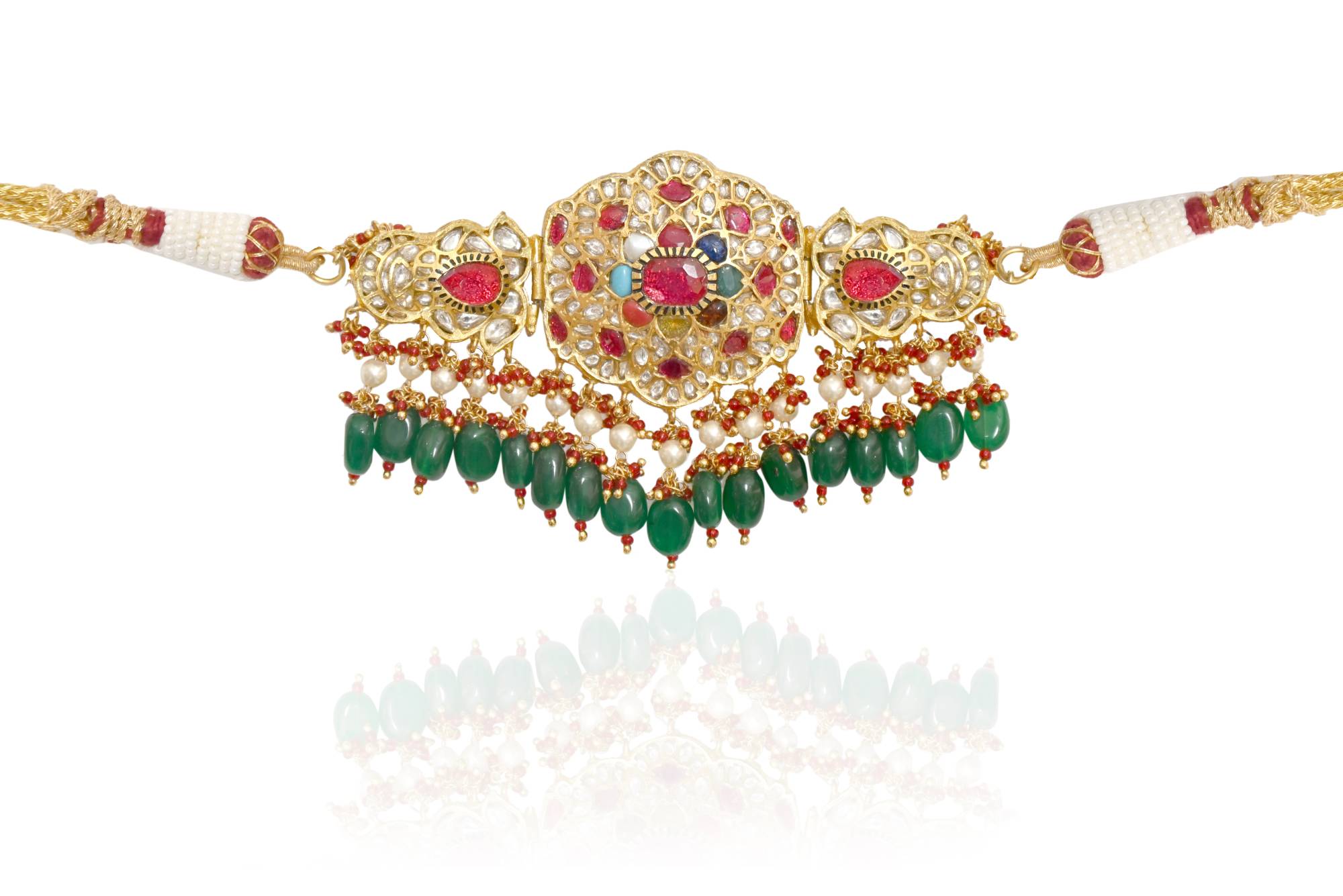 Multi-stone Gold Choker Necklace