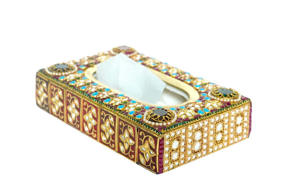 Ornate Gemstone Napkin & Tissue Box Holder