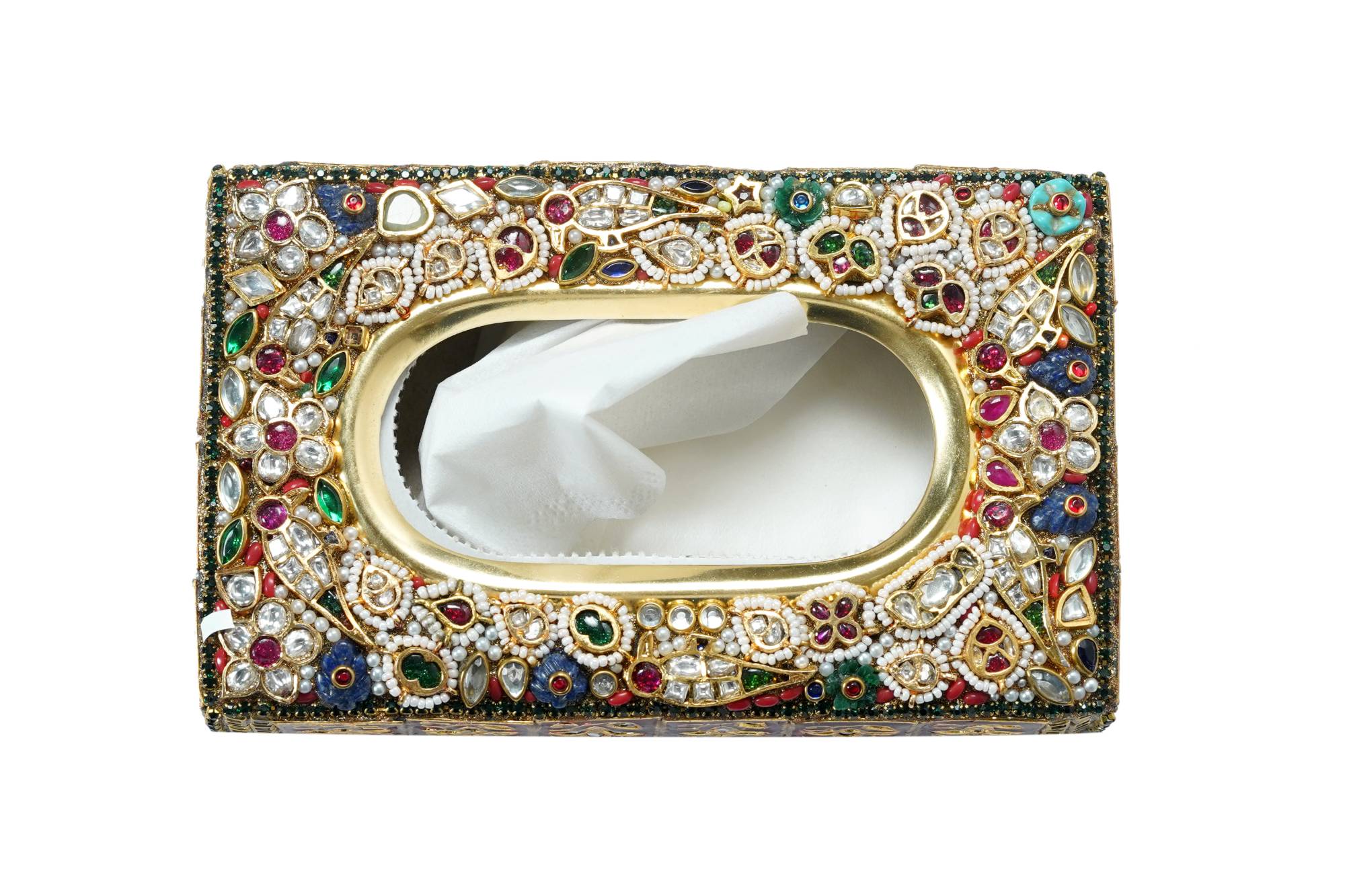 Ornate Jeweled Tissue Box Cover