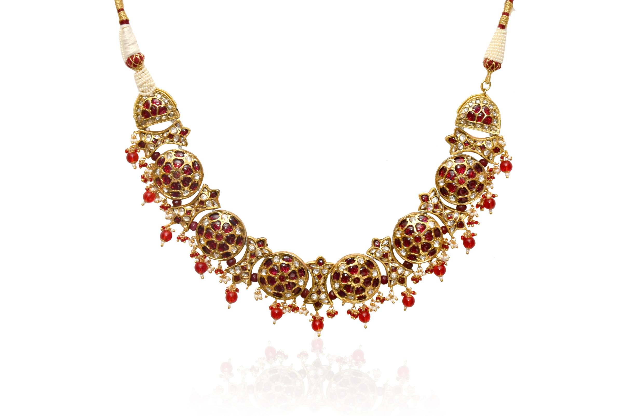 Traditional Red Gold Jewellery Set By Fluorite