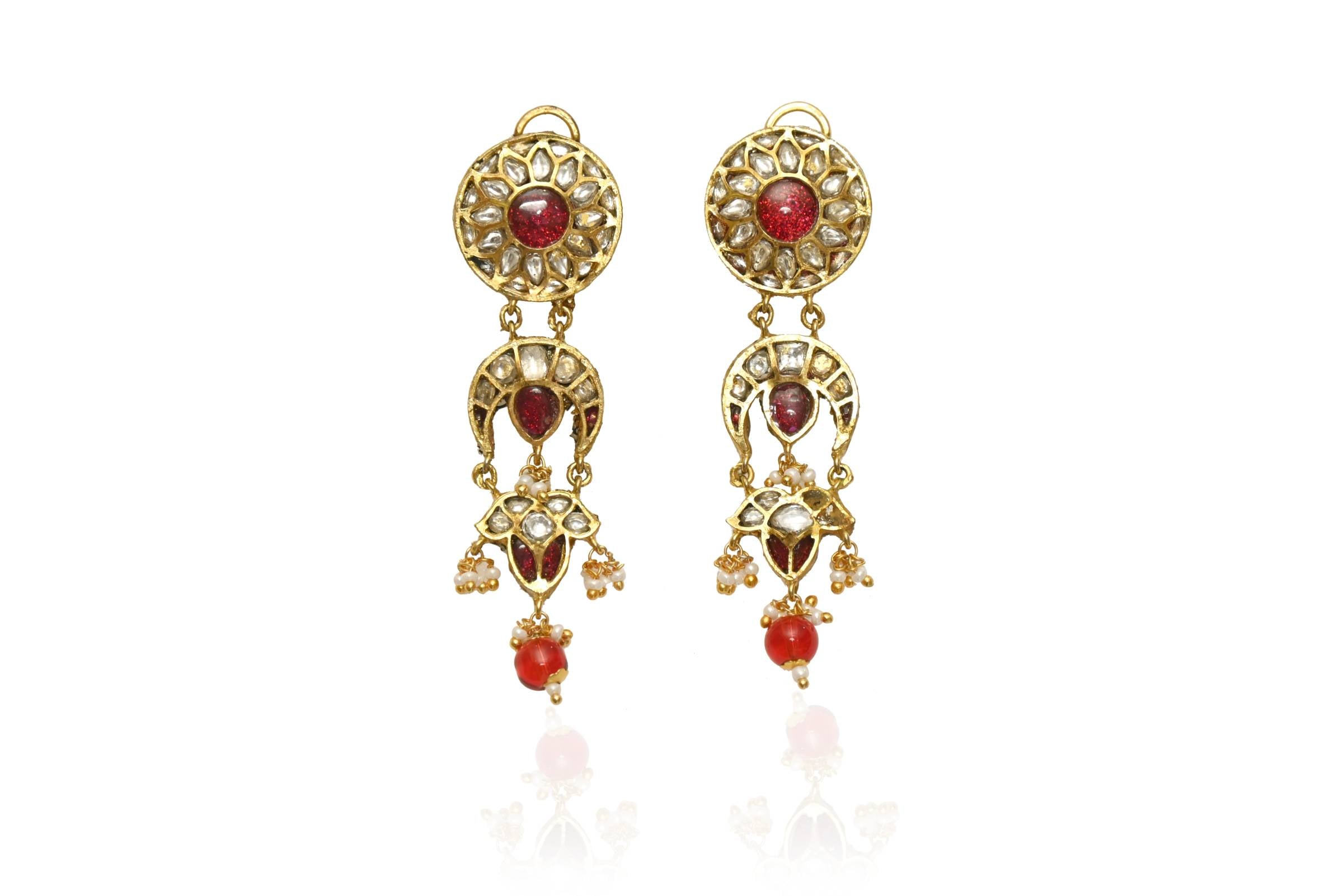 Traditional Red Gold Jewellery Set By Fluorite