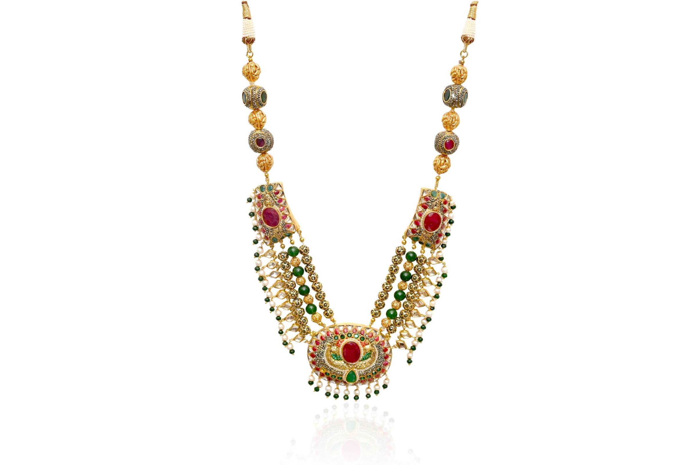 Traditional Gold Plated Necklace Set By Fluorite