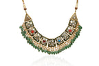 Kundan Pearl Green Jewellery Set By Fluorite