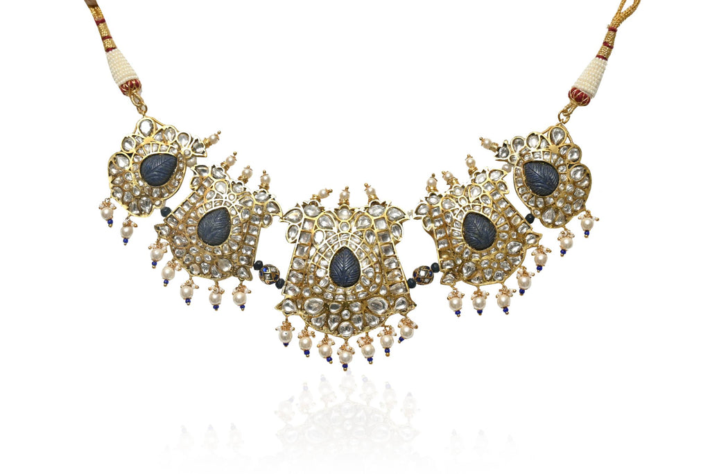 Polki Kundan Necklace Set By Fluorite