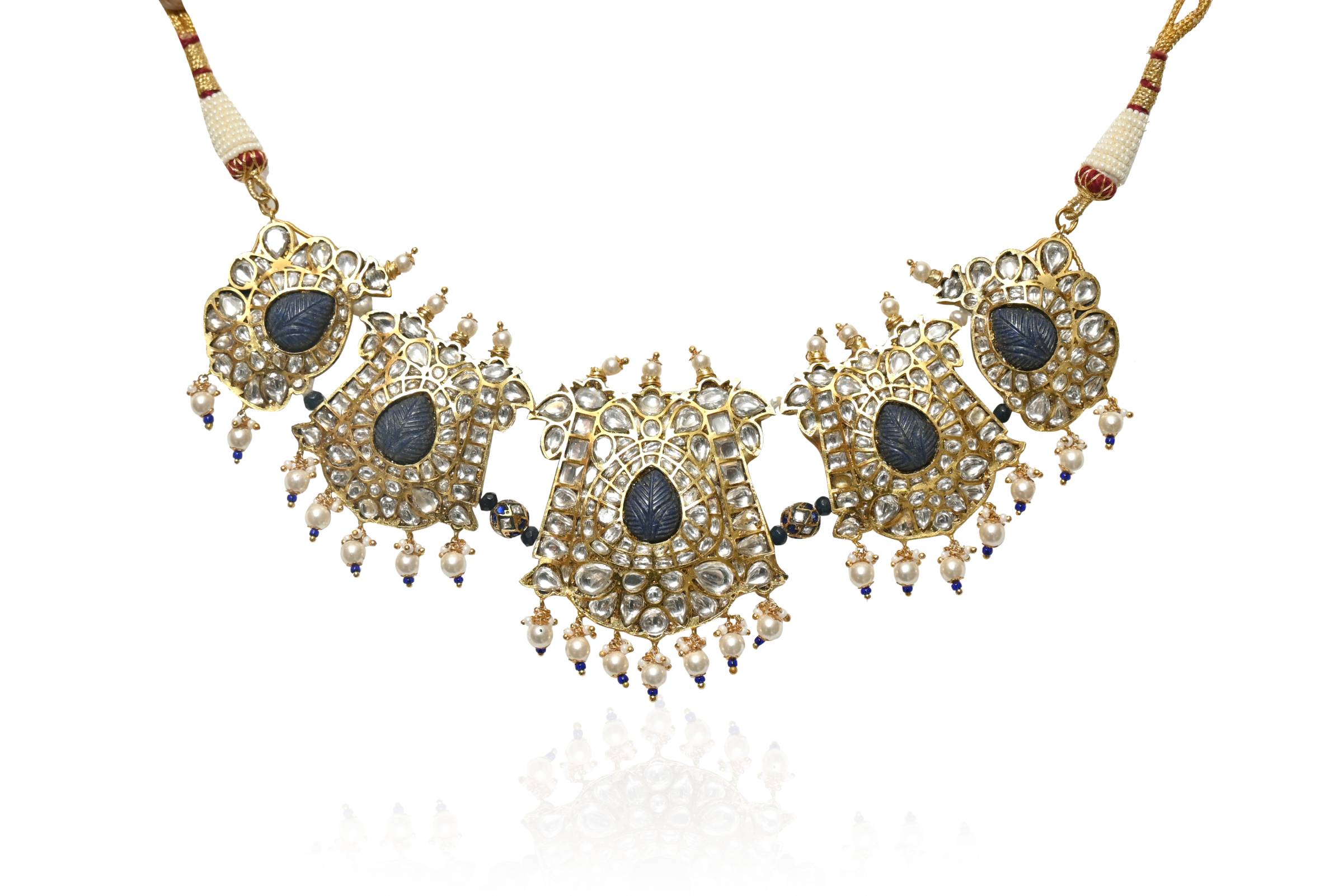 Polki Kundan Necklace Set By Fluorite