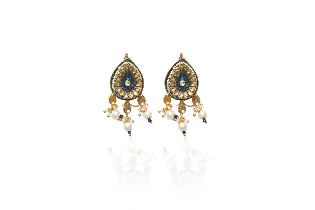 Polki Kundan Necklace Set By Fluorite