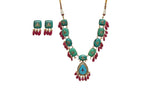 Turquoise Red Jewellery Set By Fluorite