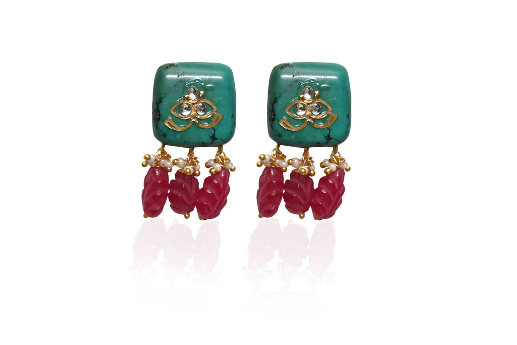 Turquoise Red Jewellery Set By Fluorite