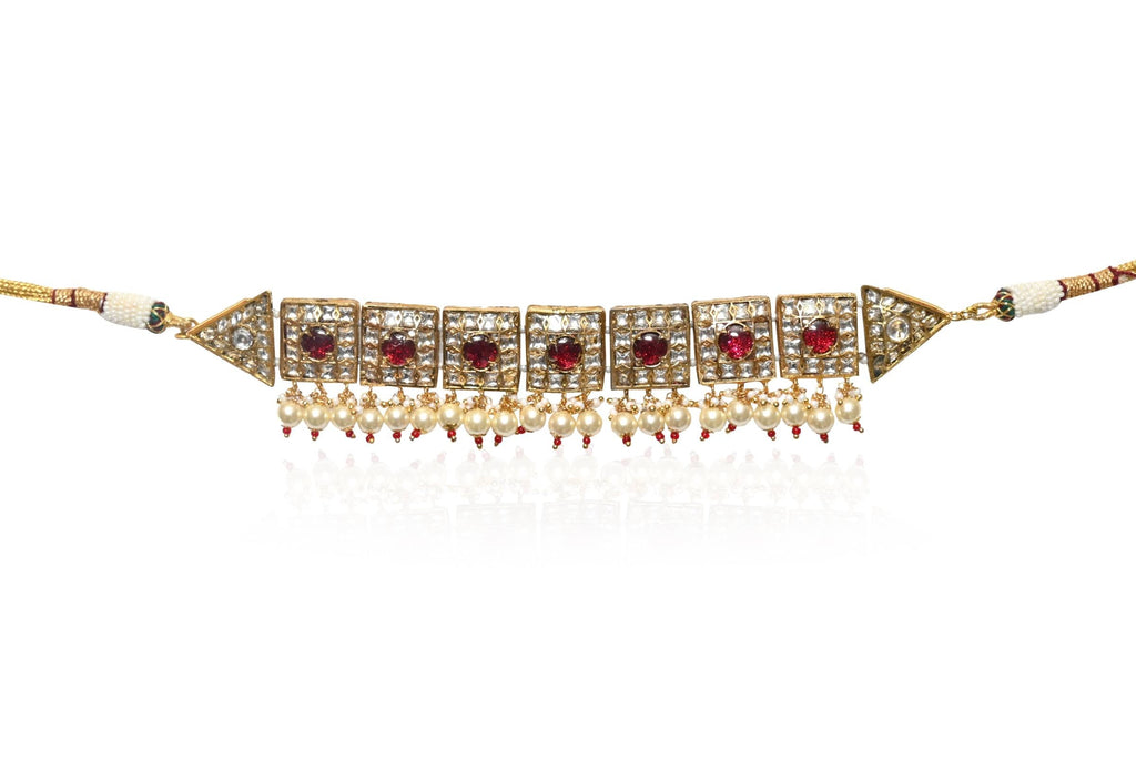 Ruby Pearl Choker Set By Fluorite