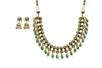 Emerald Kundan Jewellery Set By Fluorite