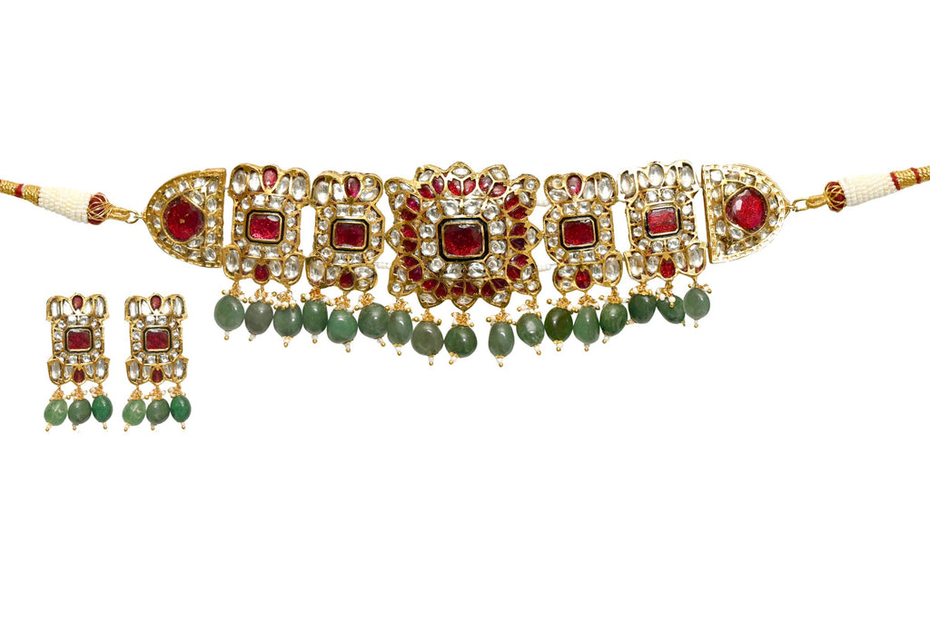 Gold Plated Choker Set By Fluorite