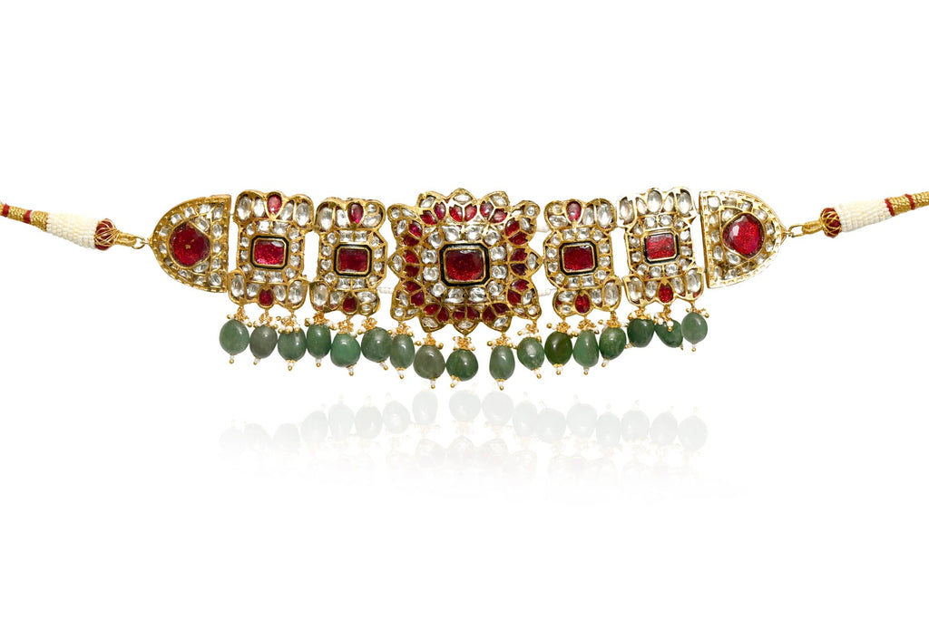 Gold Plated Choker Set By Fluorite