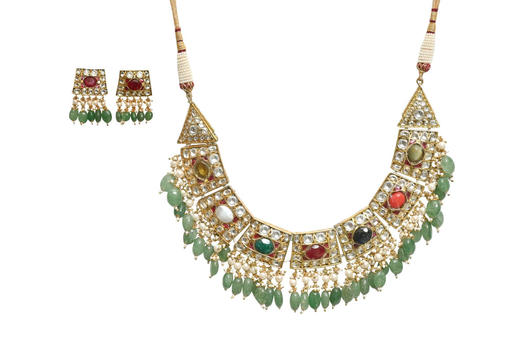 Kundan Stone Jewellery Set By Fluorite