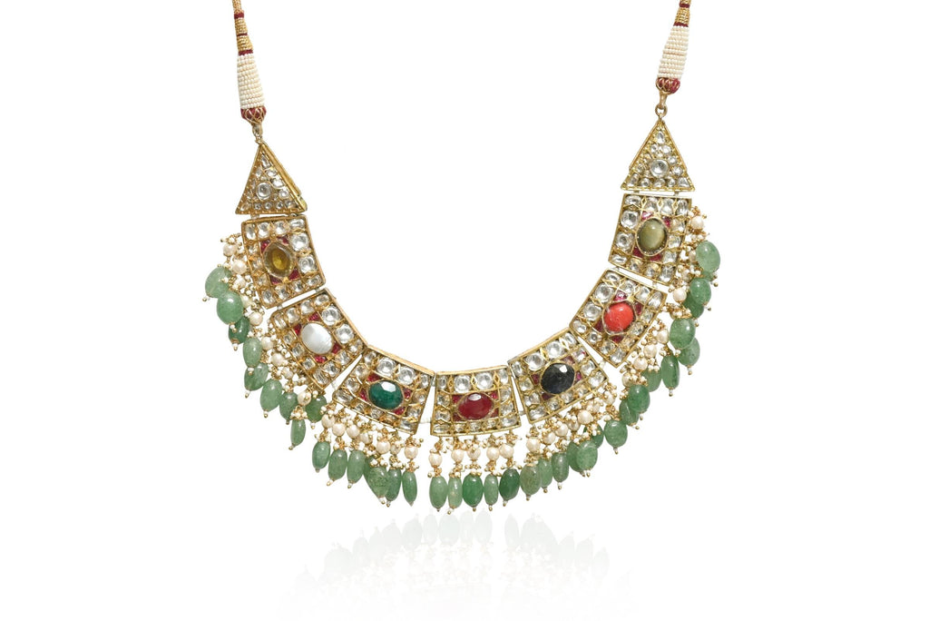 Kundan Stone Jewellery Set By Fluorite