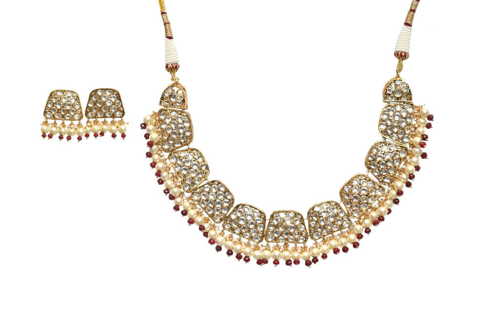 Kundan Pearl Jewellery Set By Fluorite
