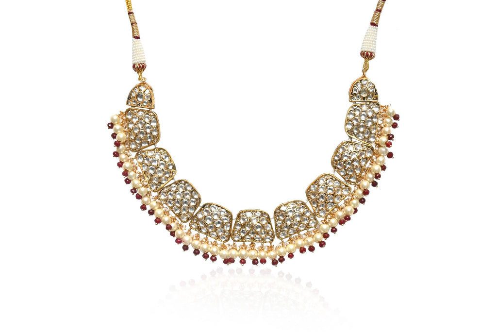 Kundan Pearl Jewellery Set By Fluorite