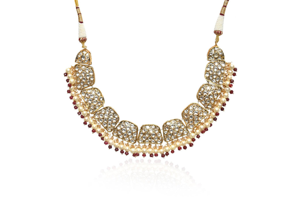 Kundan Pearl Jewellery Set By Fluorite