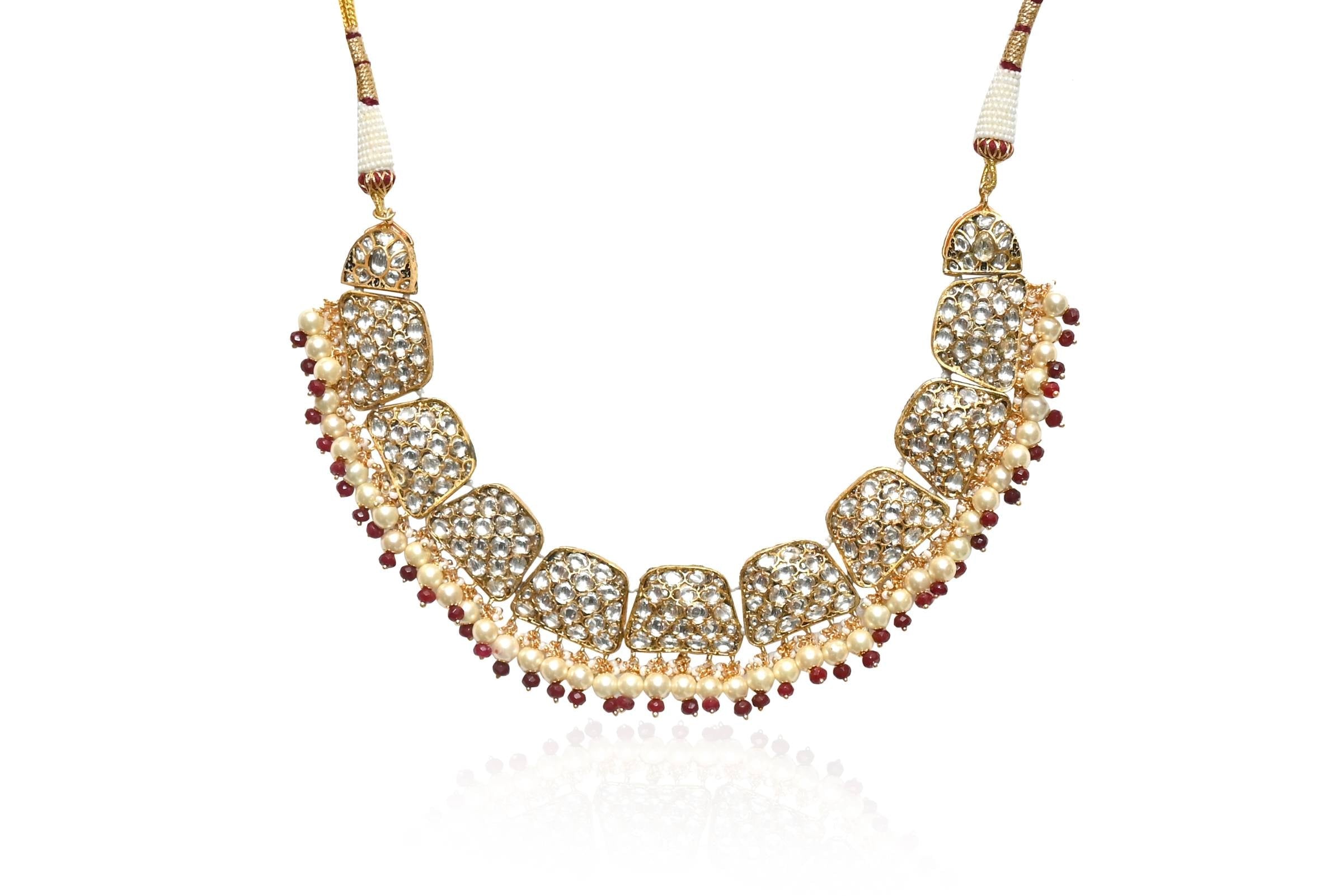 Kundan Pearl Jewellery Set By Fluorite