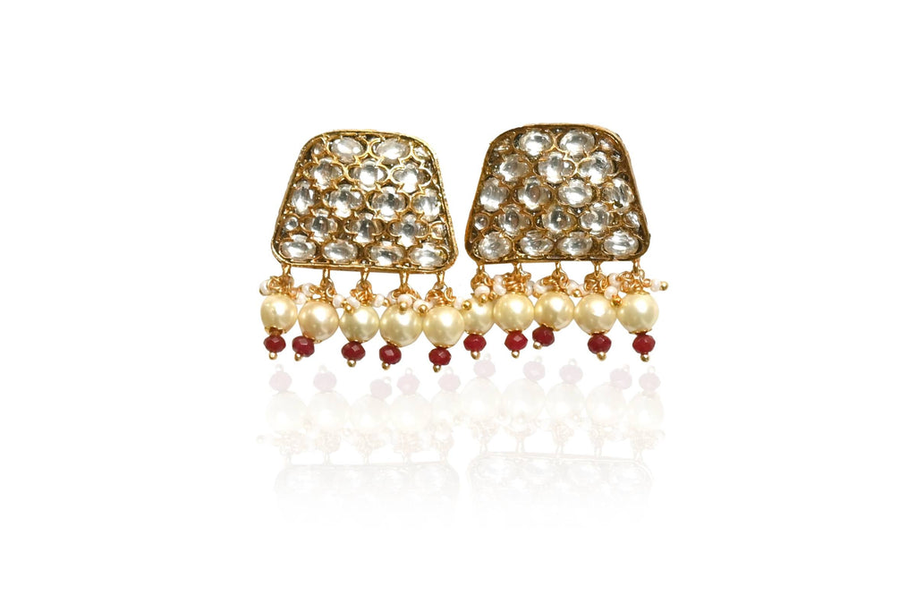 Kundan Pearl Jewellery Set By Fluorite