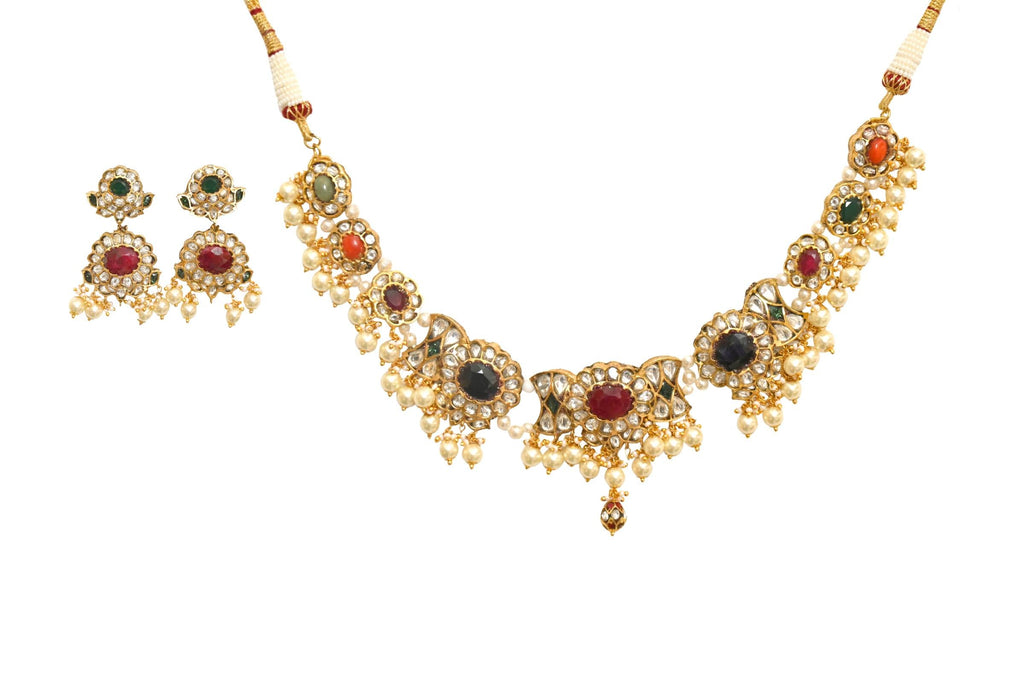 Traditional Kundan Pearl Set By Fluorite
