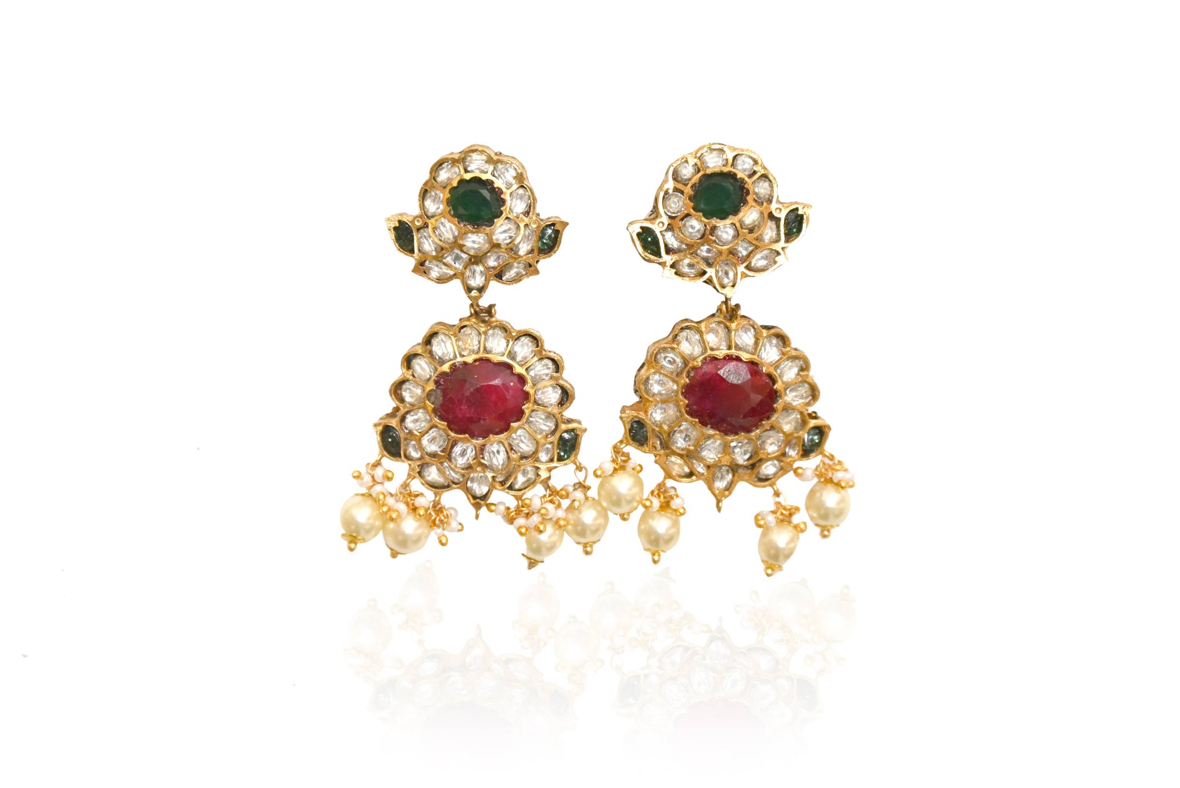 Traditional Kundan Pearl Set By Fluorite