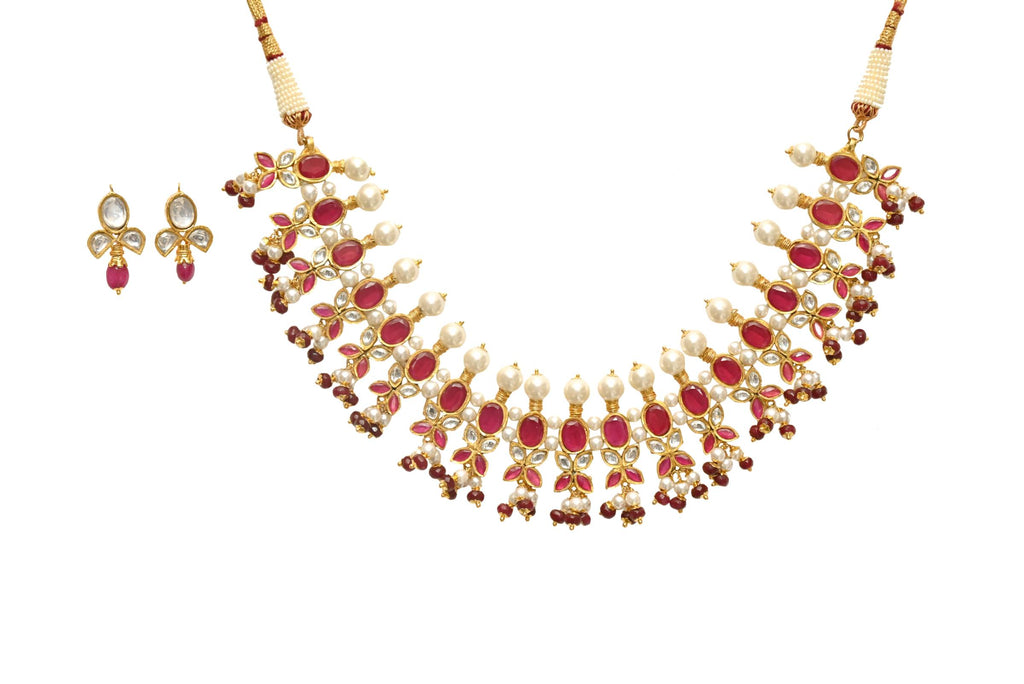 Ruby Pearl Kundan Set By Fluorite