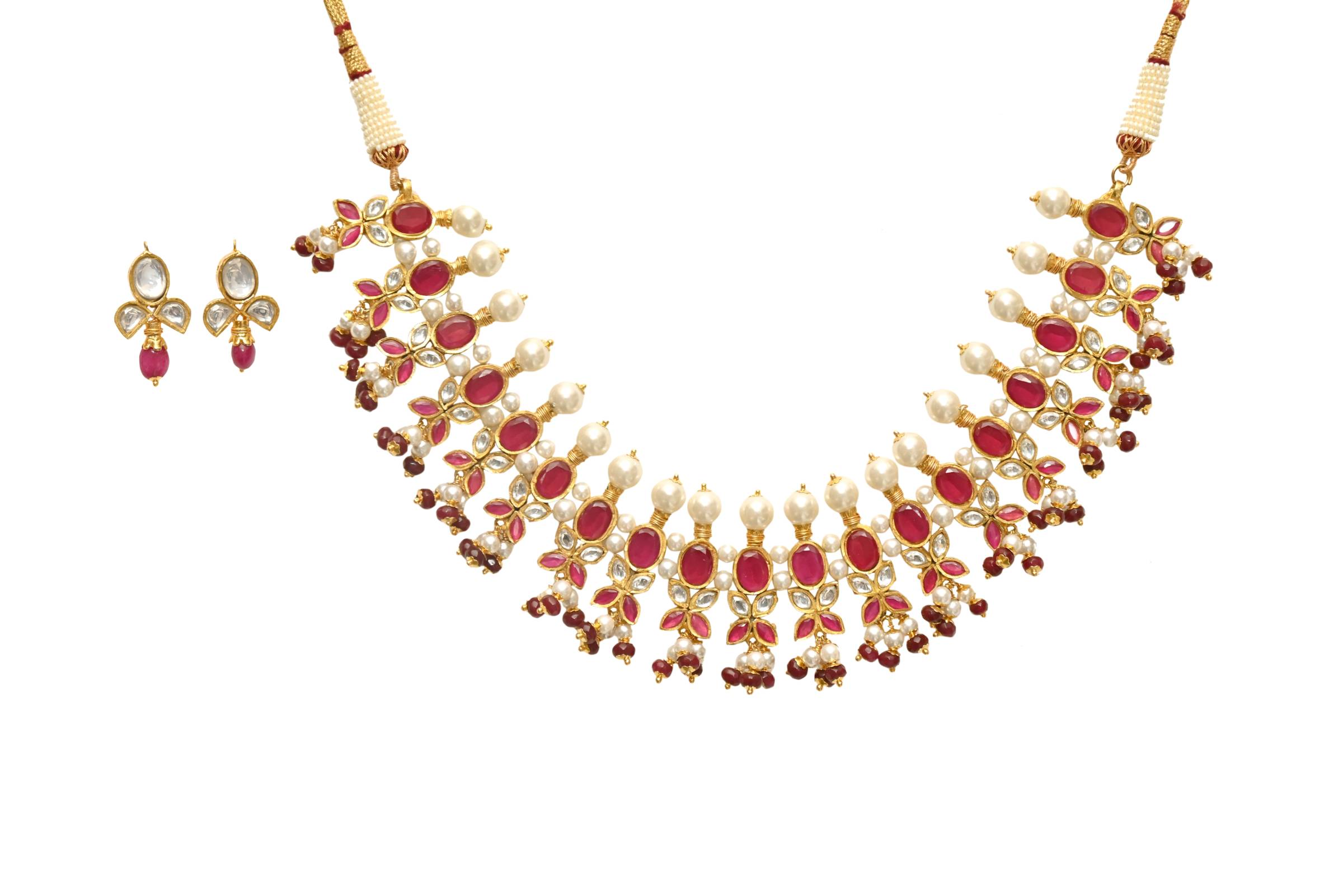 Ruby Pearl Kundan Set By Fluorite
