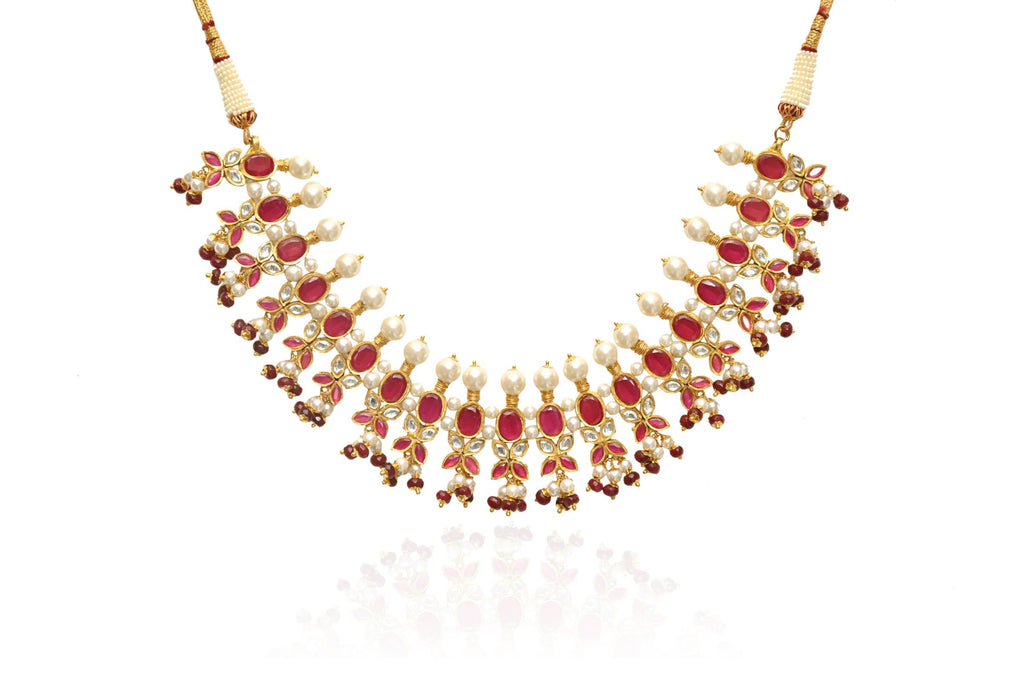 Ruby Pearl Kundan Set By Fluorite