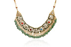 Kundan Pearl Green Jewellery Set By Fluorite