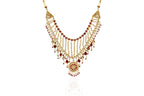 Gold Ruby Pearl Jewellery Set By Fluorite