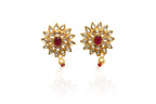 Gold Ruby Pearl Jewellery Set By Fluorite