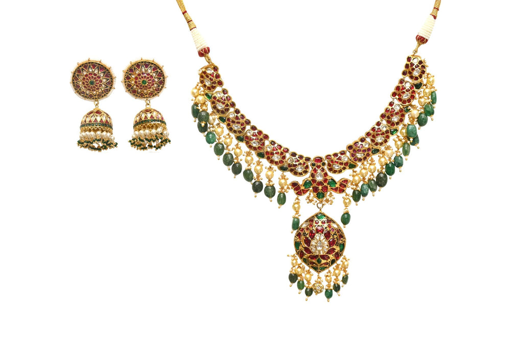 Traditional Pearl Gemstone Set By Fluorite