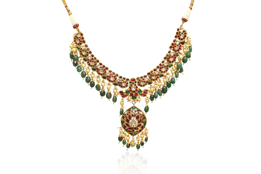 Traditional Pearl Gemstone Set By Fluorite