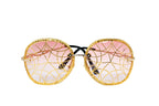 Round Gold Spiderweb Design Sunglasses